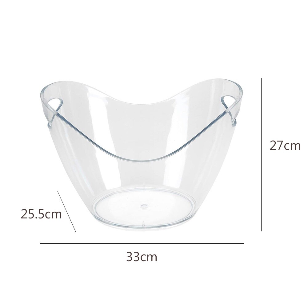 Cubo de hielo transparente de 8L, recipiente para botella de cerveza, vino, champán, cocina