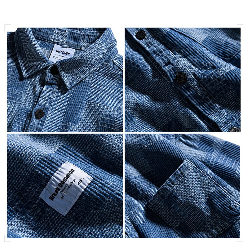 Hip Hop Casual Long Sleeve Plaid Shirt Spring Japanese Streetwear Harajuku Coat Korean Men Clothing