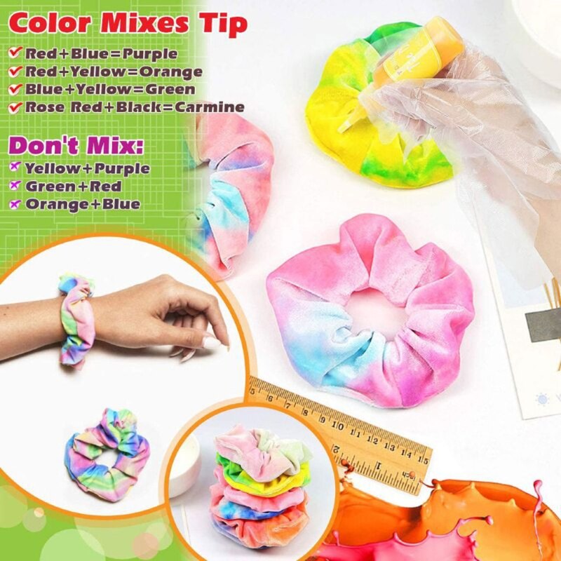 DIY Tie Dye Kit Kids Tie Dye Art Set One-Step Adults Fabrics Dye Paints Supplies 53CB