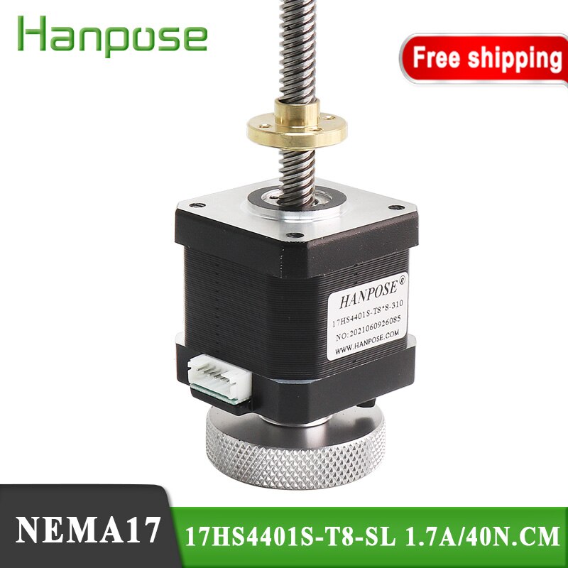 Nema17 Handwheel screw motor 40mm 1.7A 42 motor 17HS4401S-T8*4 310mm Screw Rod Linear Z-Motor with Trapezoidal Lead Srew for 3D