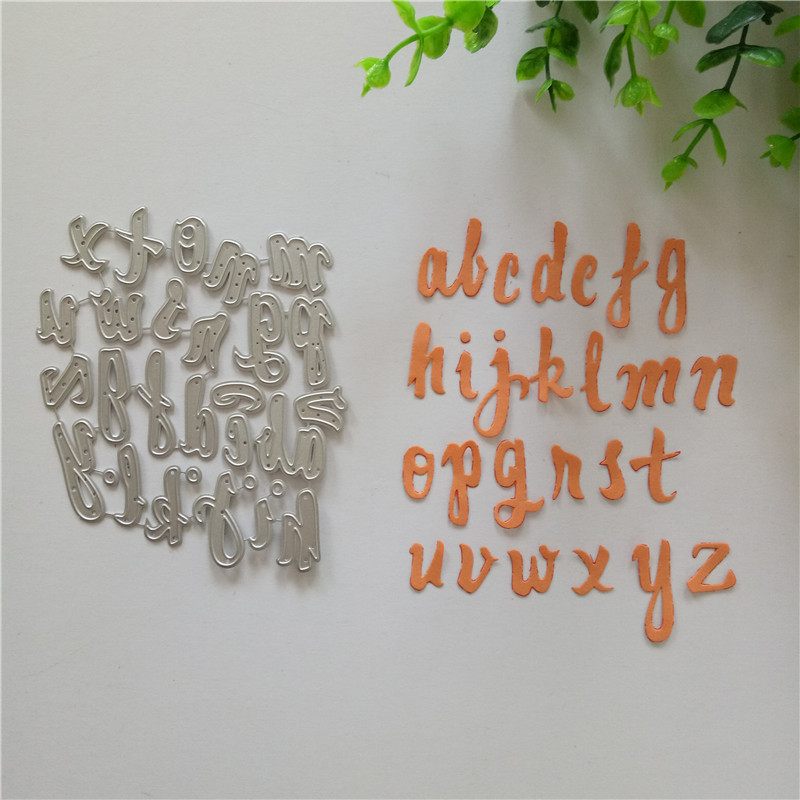 Gör-det-själv-alfabet handgjorda pappersbokstäver metall skärformar prägling scrapbooking skärformar hantverk