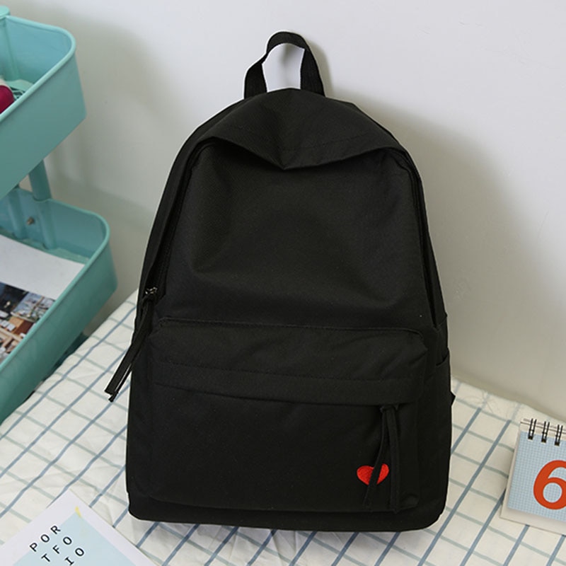 Korean High School Student Schoolbag Female Black Yellow Canvas Backpack for Girls Bolsas Mochilas Femininas Back Bag