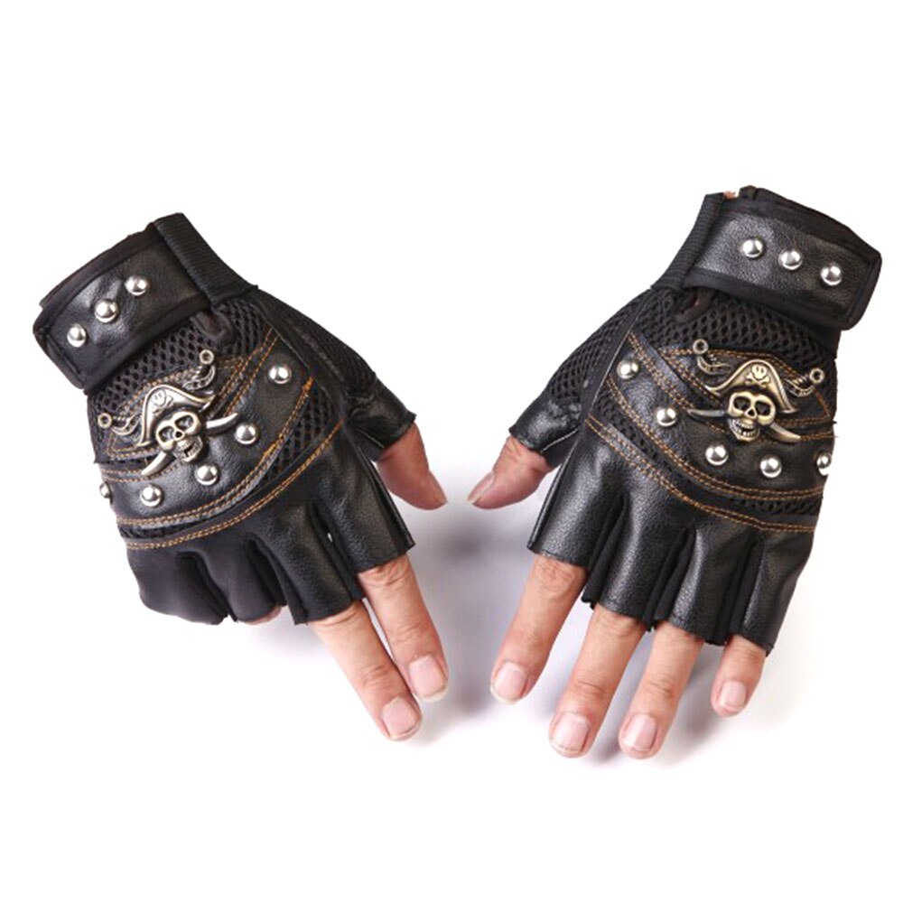 Vehemo Een Paar Full-Vinger Half-Vinger Motorhandschoenen Rijden Handschoenen Voor Motorfiets Anti-Slip Outdoor Fiets voor Sport: Black 1