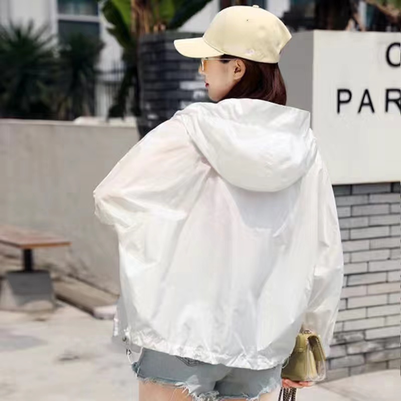 Casaco protetor solar fino para mulheres, tamanho grande, roupas de proteção solar, jaqueta Joker, blusa feminina, moda verão, nova, 2024: L / Marrom