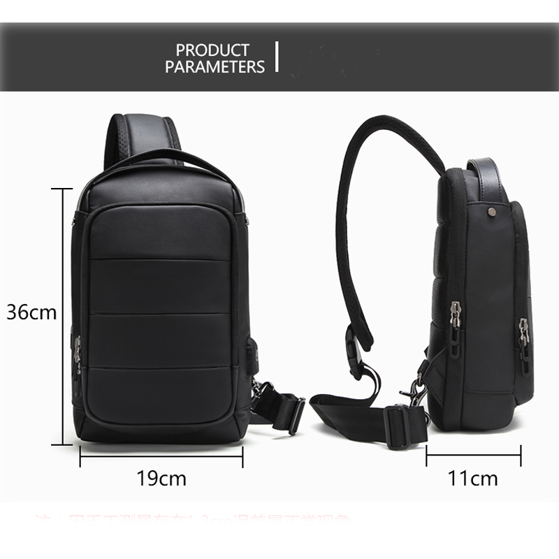 KAKA Waterdichte Grote capaciteit Mode Mannen Sling Bag Fit voor 9.7 inch Crossbody Korte Trip Mobiele Telefoon Tas