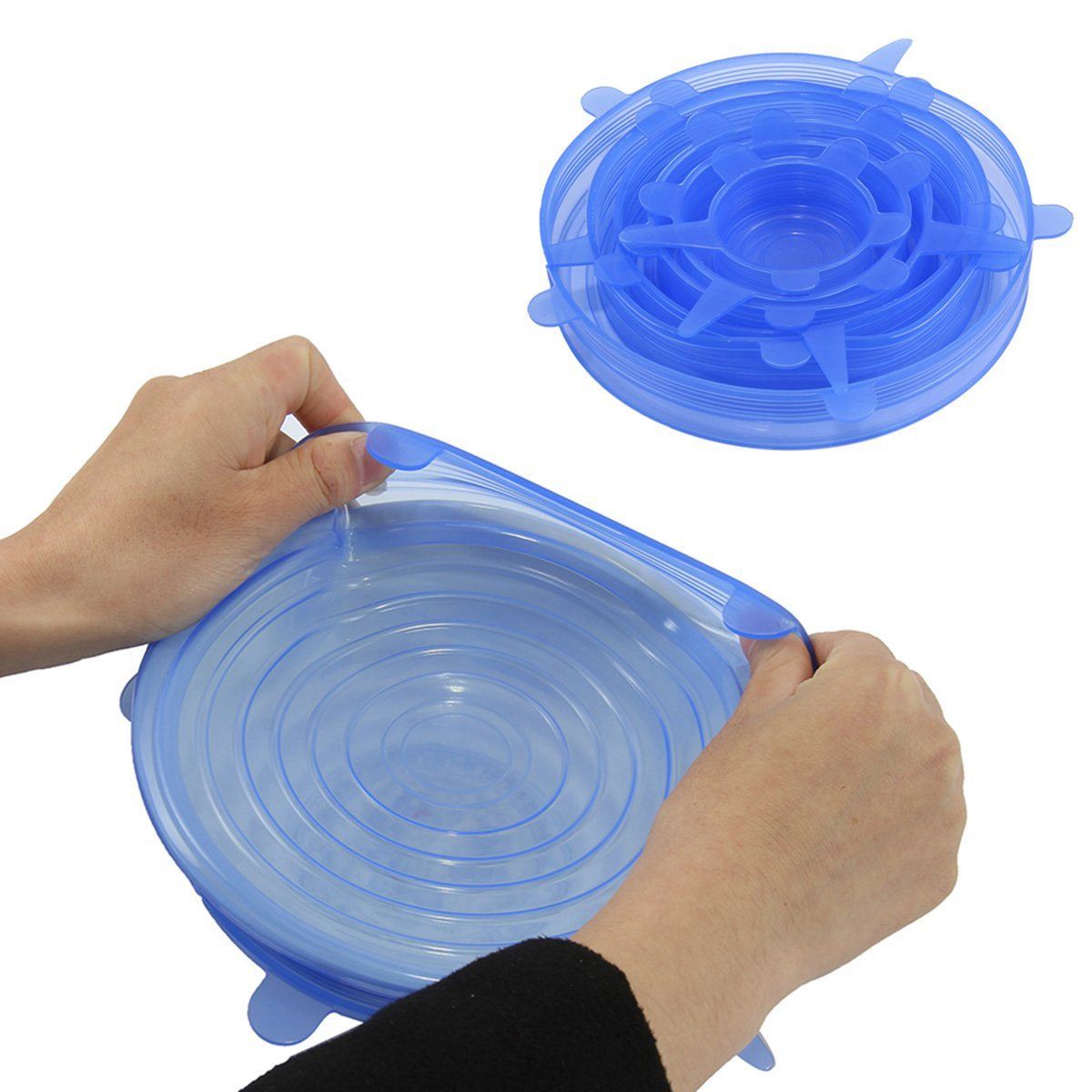 Lber Silicone Stretch Deksels 6 Pack Verschillende Size Stretchable Eten Covers Voor Kopjes, Potten, Kan, Kommen, gerechten, Mokken, Potten
