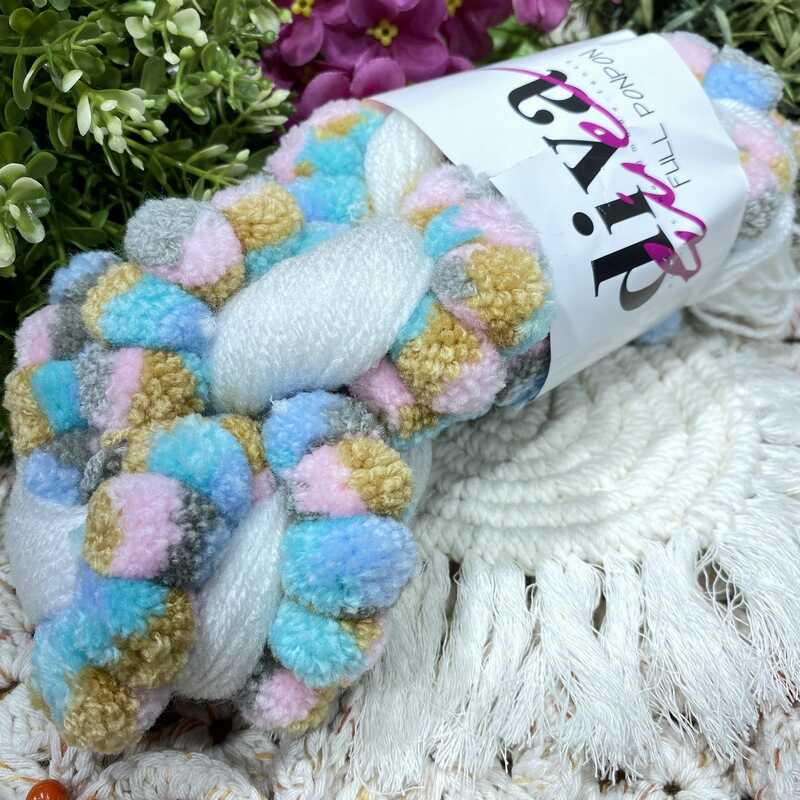 Pom Pom Fancy Hand Knitting Yarn,100 Pcs Pom Pom-(100 Gr)-(3,5 Mm)-(75 Mt)-Yarn Thickness:(1 Mm)-Acrylic-Thin-Blanket-Sweater-His-Scarf-Baby-Women-Girl-Made In Turkey: 6