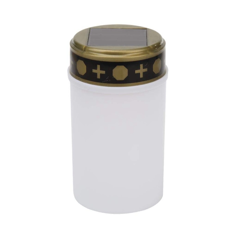 White Grave Candle for Cemetery Grave Solar Lights with Lighting LED Grave Light