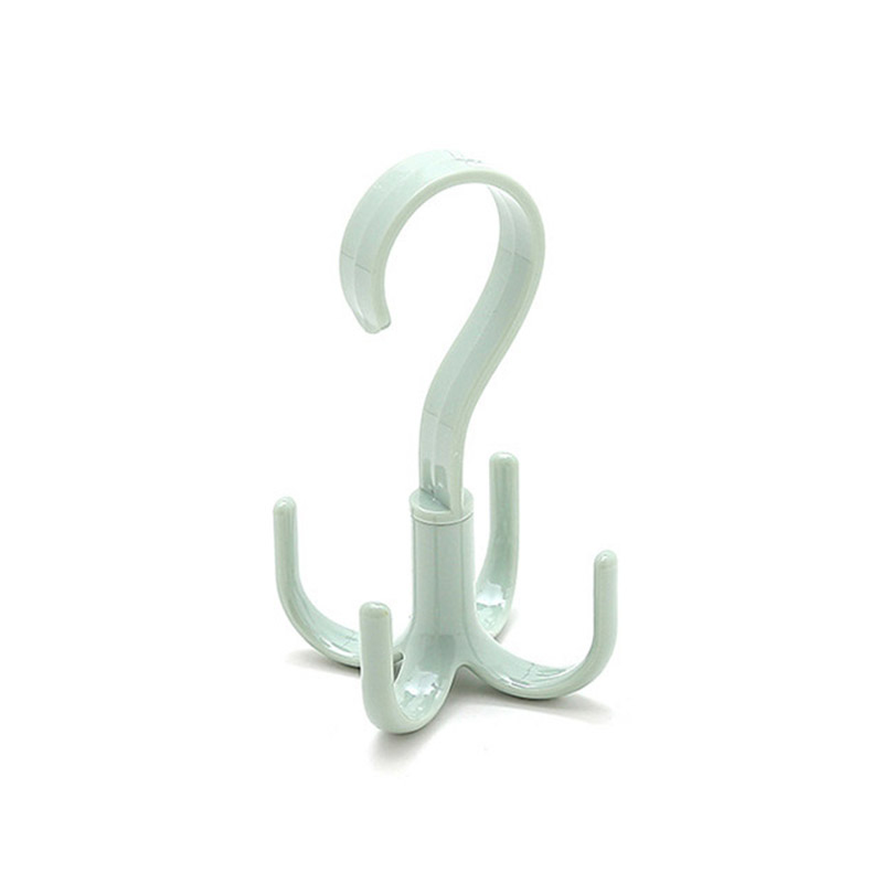 4-Klauwen Sjaal Hanger Plastic S-Haak Handtas Houder Ruimtebesparend Draaibaar Schoenen Riem Sjaal Opknoping Hanger S-Vormige Haken: 01 Green