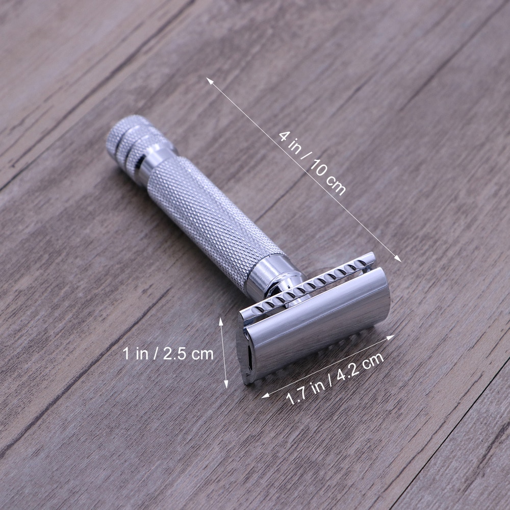 2 Patterns Double Edge Safety Razor Stainless Steel Shaving Razor For Men