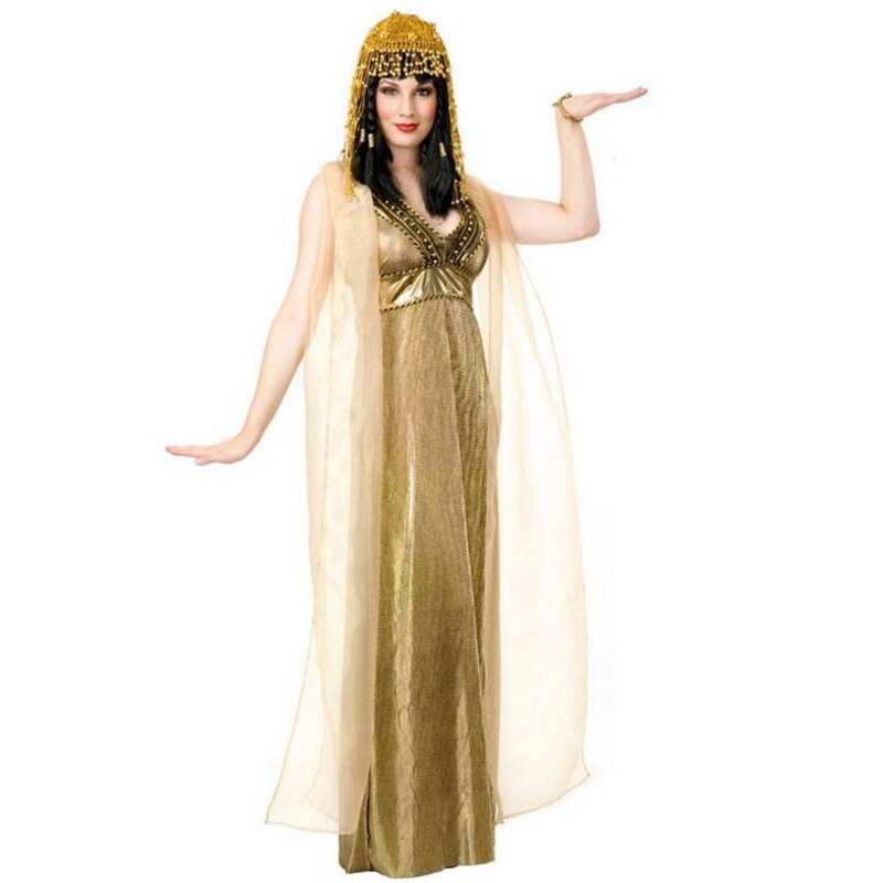 Stijl Egyptische Farao Rollenspel Uniform Koningin Lange Jurk Maskerade Carnaval Cleopatra Kostuum voor Party Show