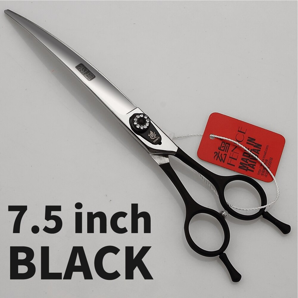 Fenice 7.0 7.5 8.0 Inch Black Grooming Scissors Curved Shear for Teddy/Pomeranian Dogs Pet Grooming Tools JP 440C: Scarlet