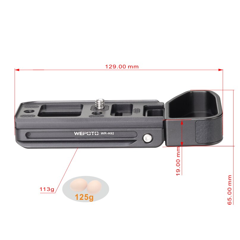 WEPOTO ILCE-9M2 7RM4 a7R IV a9 II Metal Quick Release Base Bracket Hand Grip Compatible with Sony 9M2 a9II a7RIV 7RM4 WR-A92