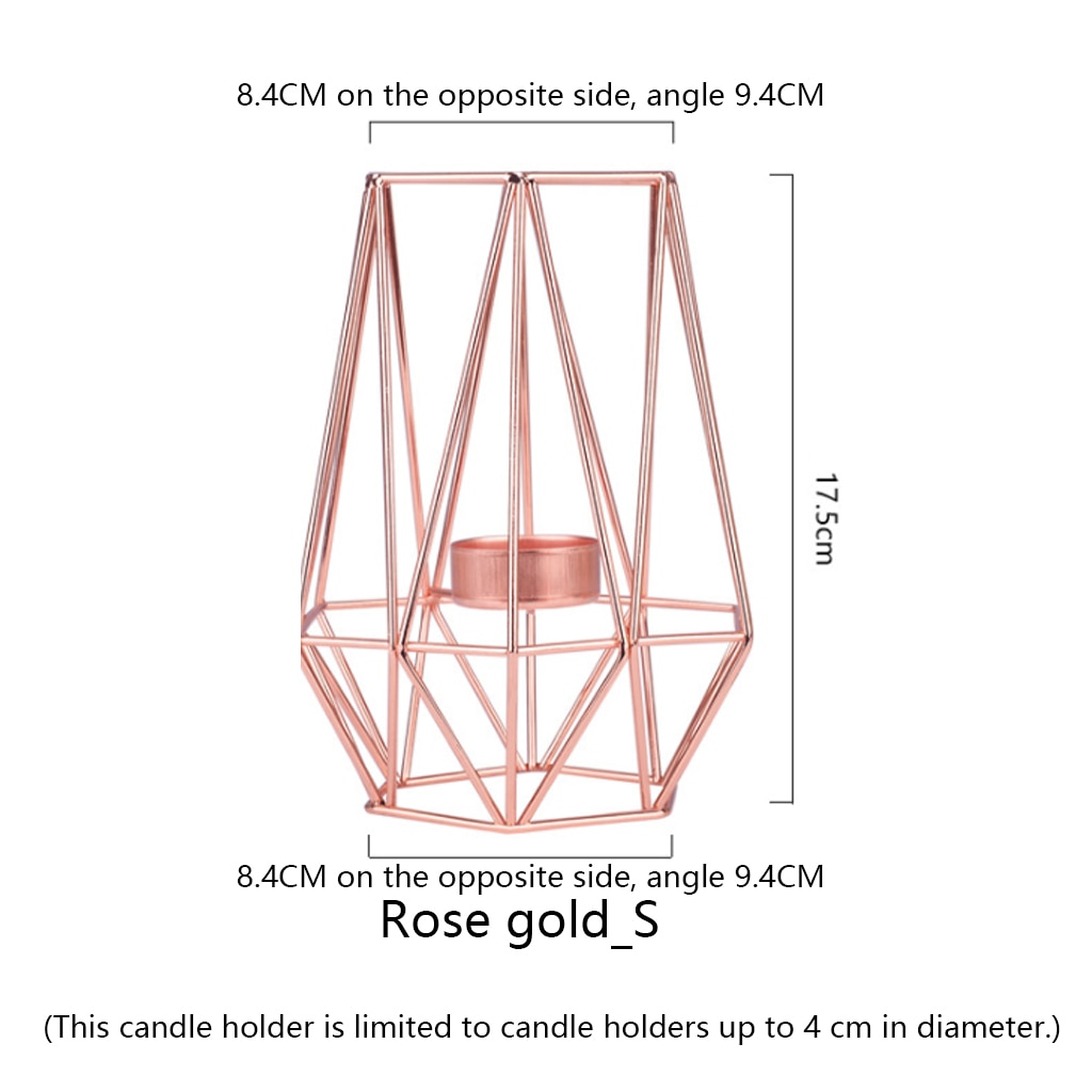 Metall ljushållare rosé guld nordisk geometrisk järn ljusstake vägg bord prydnader heminredning romantisk alla hjärtans dag