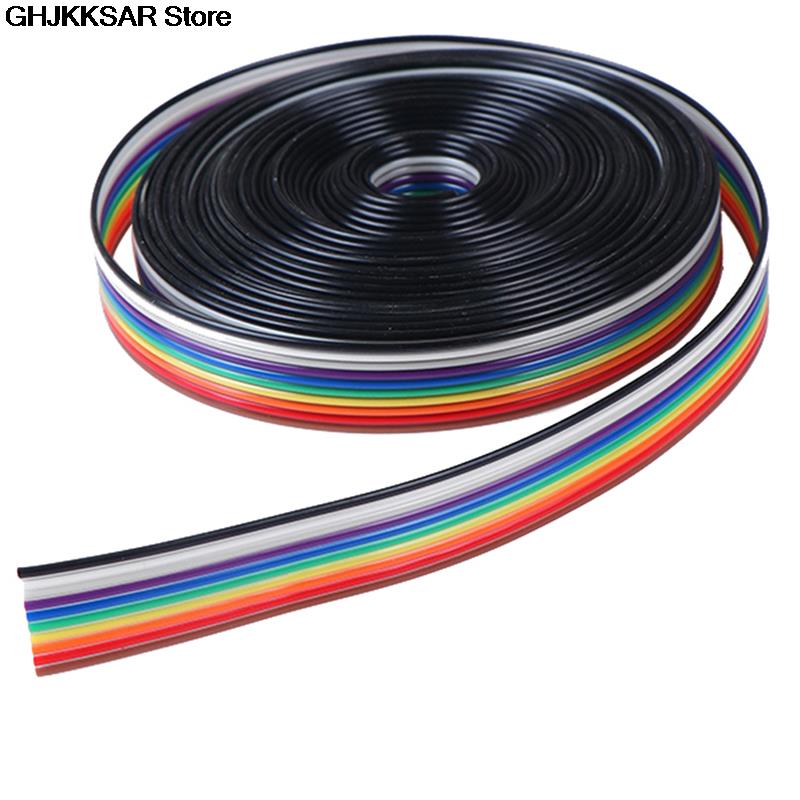 5meters/lot Ribbon Cable 10WAY Flat Color Rainbow Ribbon Cable Wire Rainbow Cable 10P Ribbon Cable 28AWG