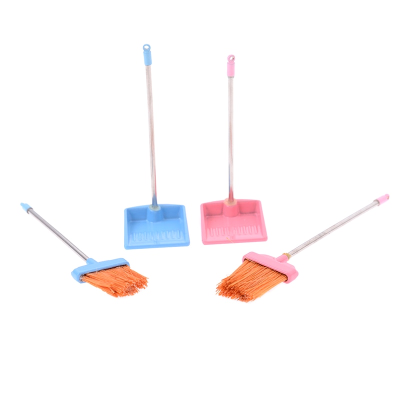 Mini Desktop Sweep Cleaning Brush Small Broom Dustpan Set Simulation Furniture Toys