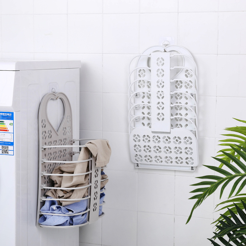 Cesto plegable para ropa sucia, cesto de plástico para el hogar, para niños y adultos, cesta plegable para lavar la ropa, organizador para colgar en la pared