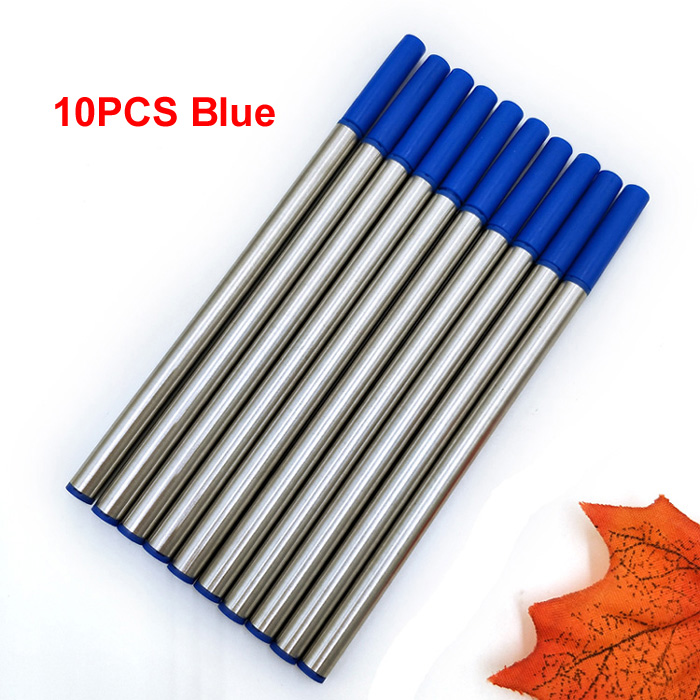 Yushun Brand Ballpoint Metal pen refills 10Pcs per Lot Office &amp; School Supplies Gel Pens Writing Metal Pen Neutral refill: 10 Pcs Blue Refills
