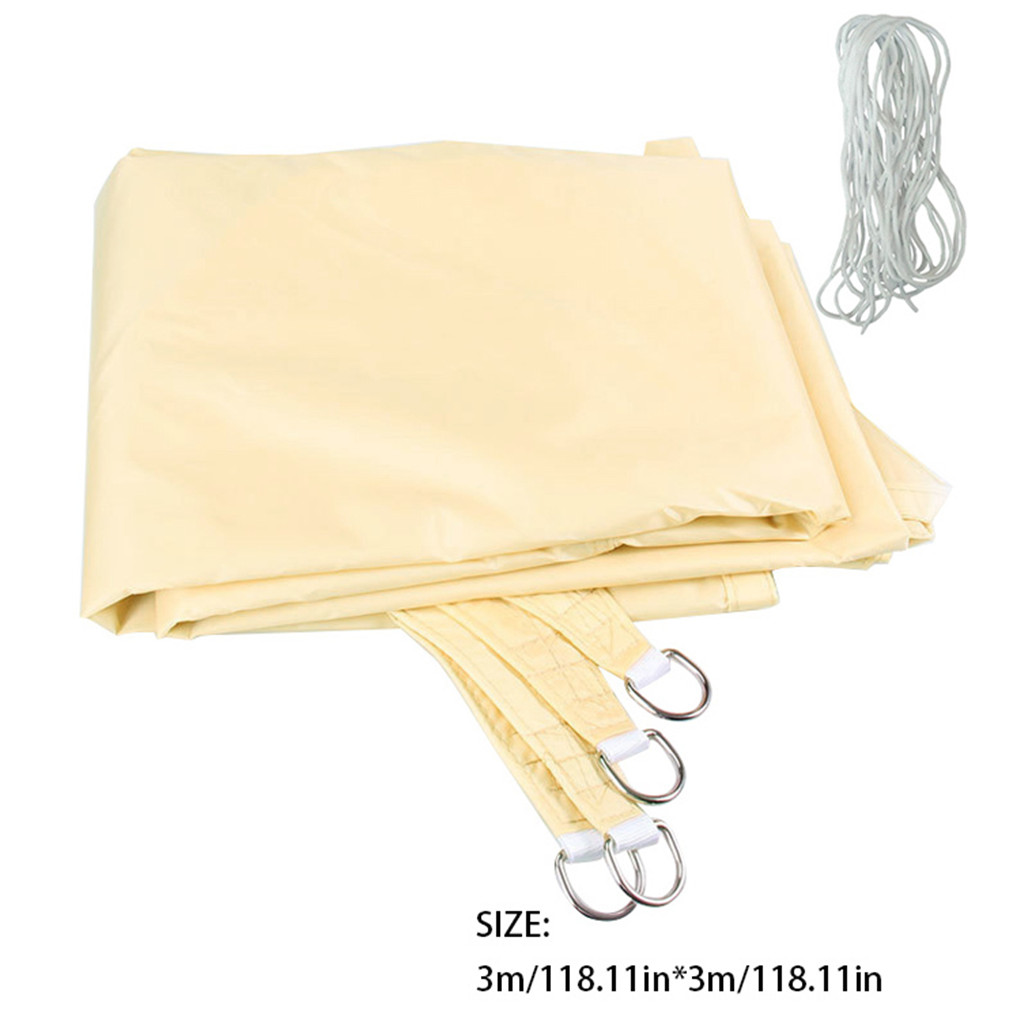 Waterproof Awning Polyester Outdoor Garden Courtyard Patio Shelter Summer Sun Protection Rain Cover Awning UV Protection: beige yellow-3x3M