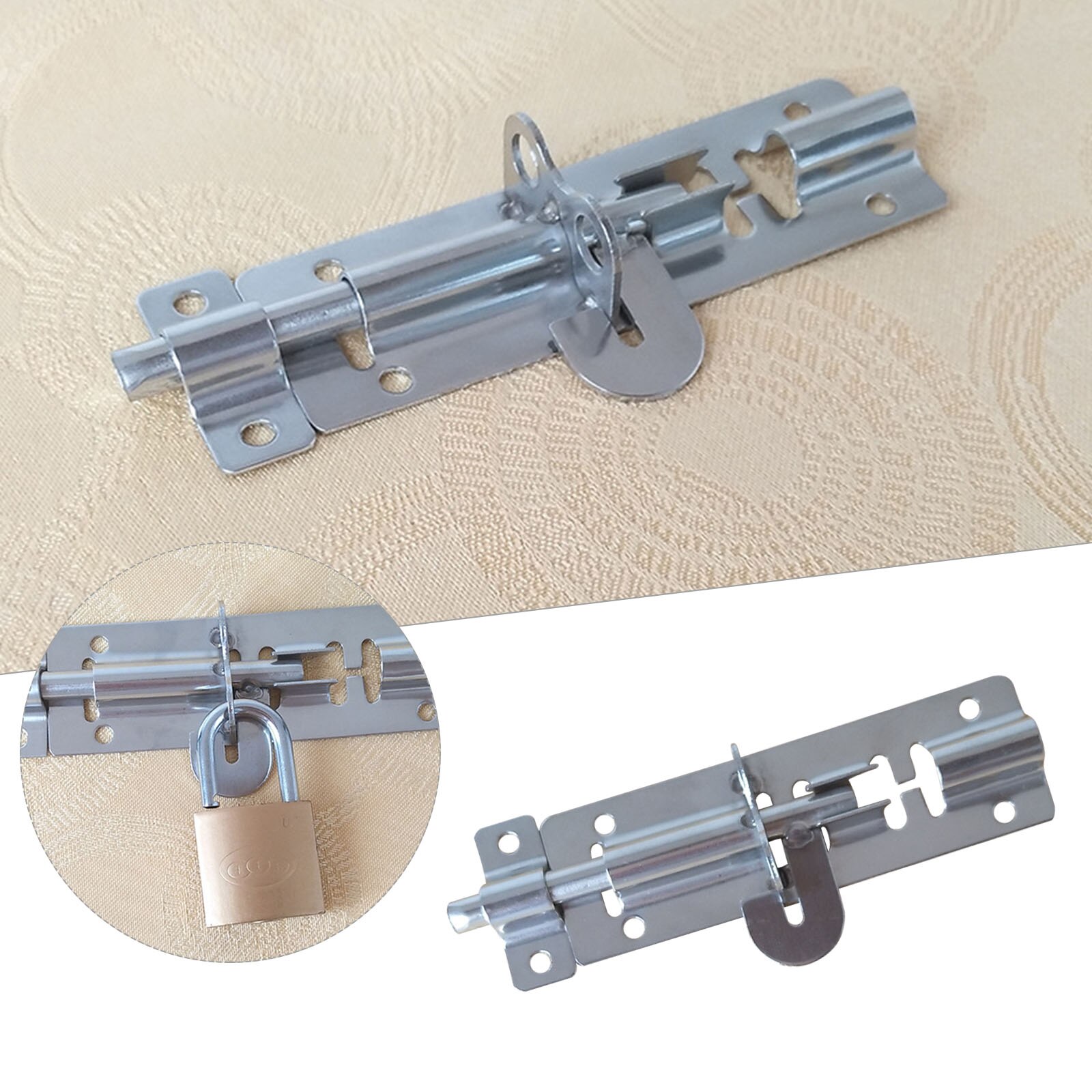 4pcs Stainless Door Anti-theft Sliding Door Lock Interior