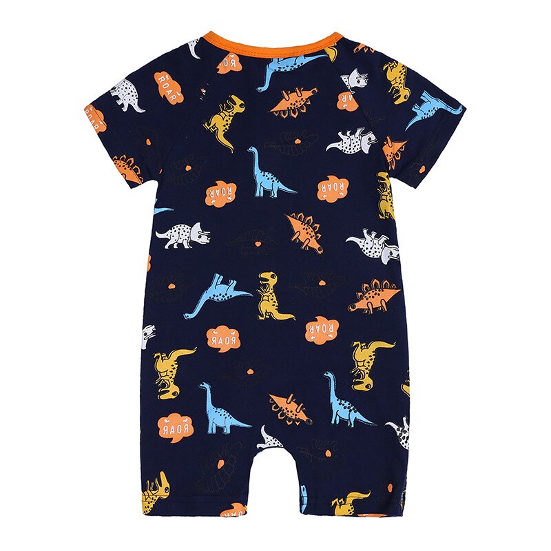 Mono de manga corta Unisex para bebé, Pelele de algodón con estampado, trajes de bebé, más Q16,