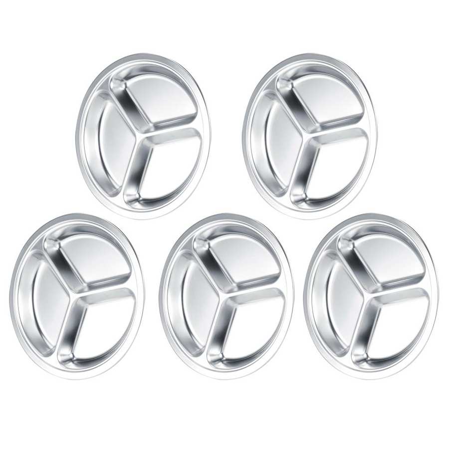 Thicken Divided Plate Dinner Tray Round Divided Service Plate for Home