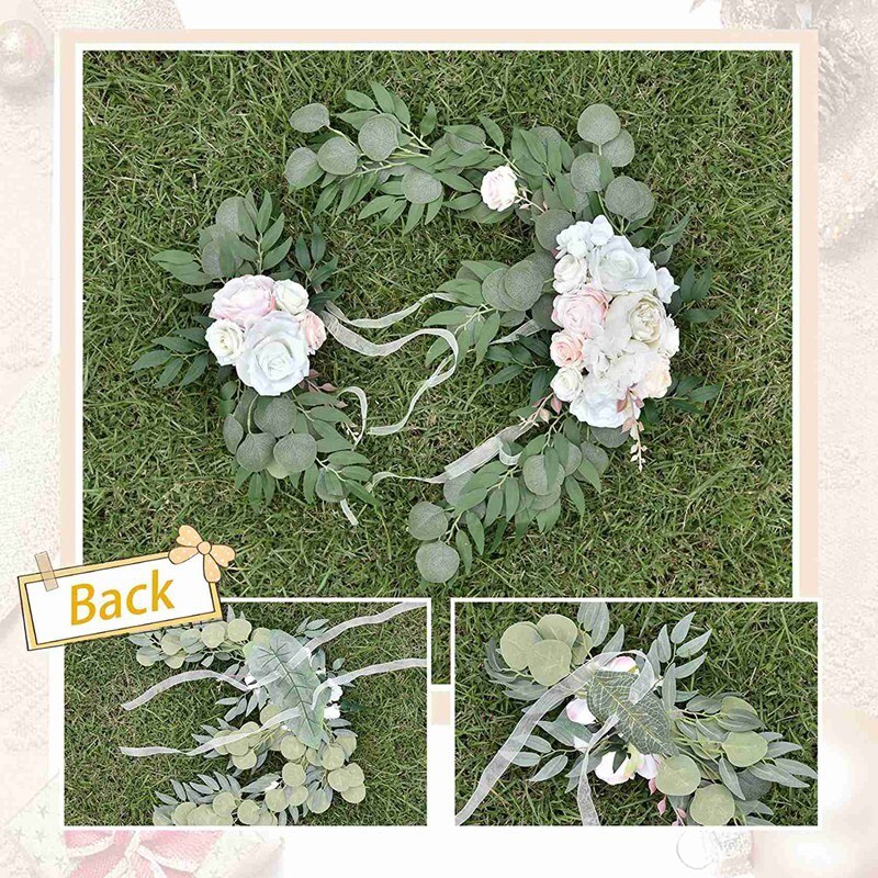 Ifeng Witte Kunstmatige Roos Bloem Swag, Bruiloft Boog Bloemen Slinger 30 Inch Hangende Roos Latei Krans Met Welkomstbord En Oncidium Voor Feest Fro Ifeng Witte Kunstmatige Roos Bloem Swag, Bruiloft Boog Bloemen Slinger 30 Inch Hangende Roos Latei Krans Met Welkomstbord En Oncidium Voor Feest Fro