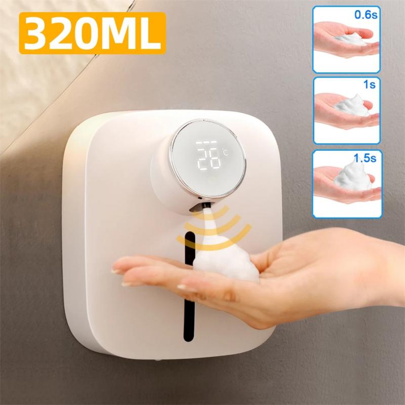 Dispensador de jabón automático para baño, máquina desinfectante con Sensor Digital recargable, sin contacto, 320ML
