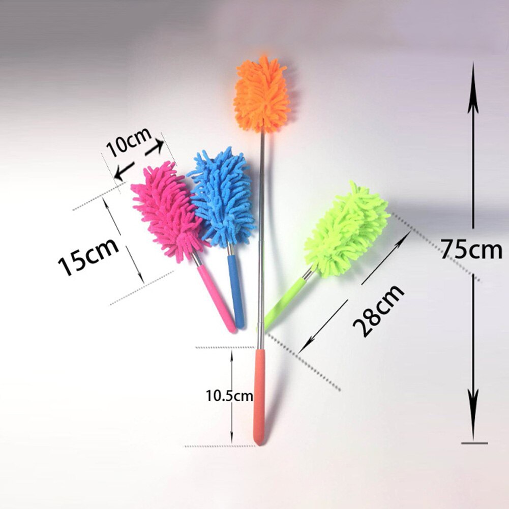 Dusting Brush with Extendable Telescoping Pole Telescoping Microfiber Duster Extendable Cleaning Dust Office Home Car Tool