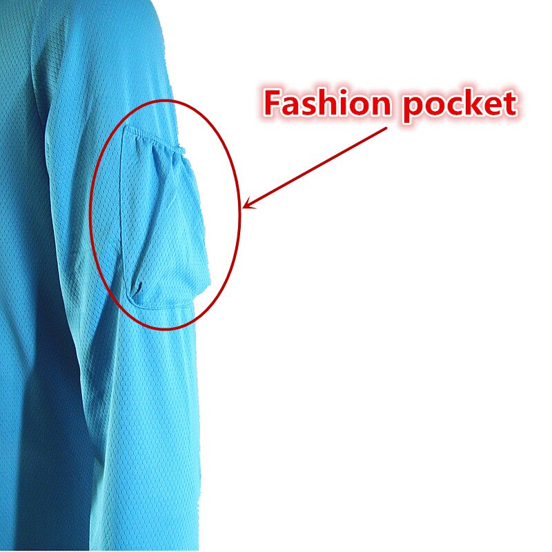 Chemise De Pêche Homme/Femme Mountain And Isles - Bleu Clair, Capuche, Manches Longues (M)