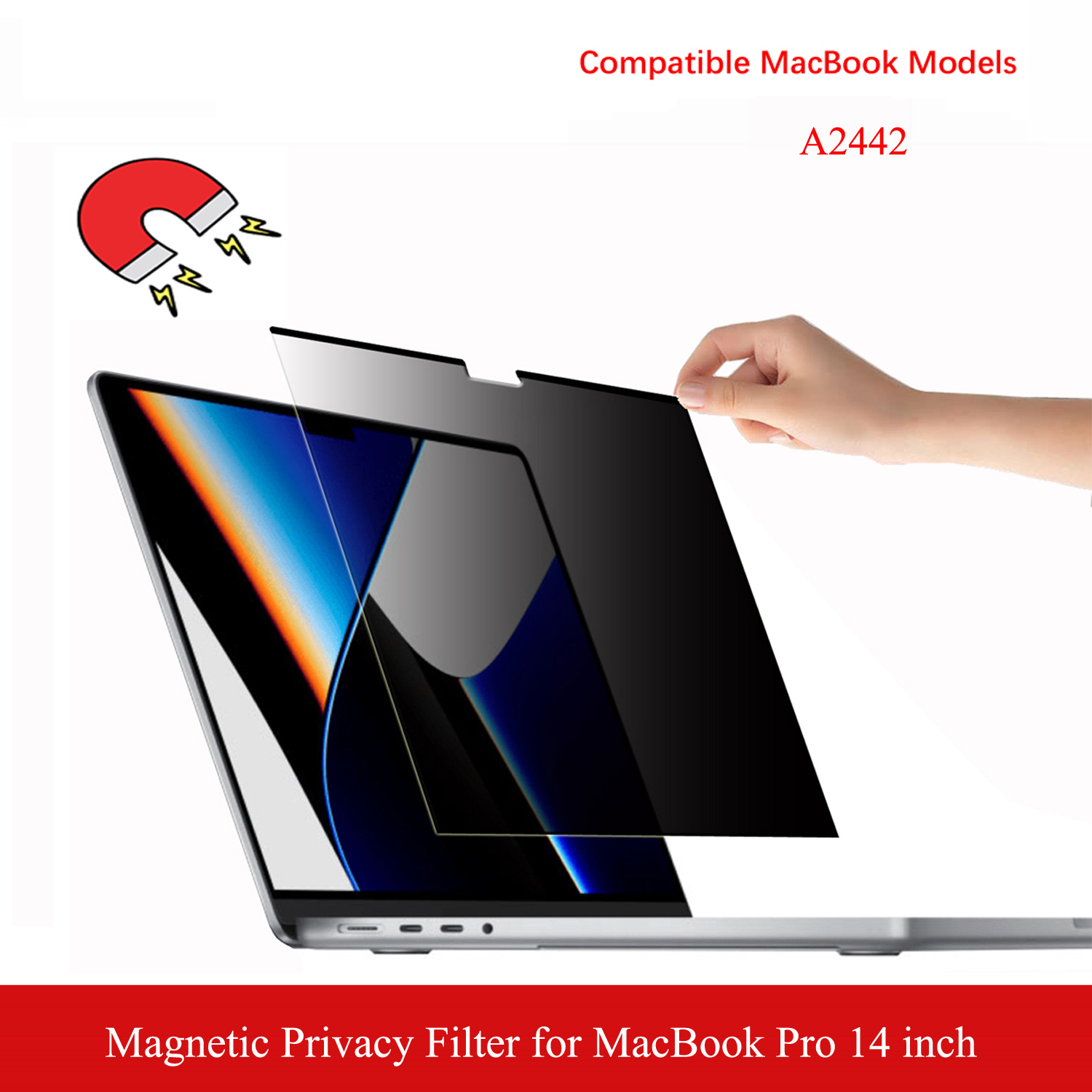 Magnetische Privacy Filter Laptop Anti-Glare Screen Protector Voor Macbook Pro 14 &quot;A2442