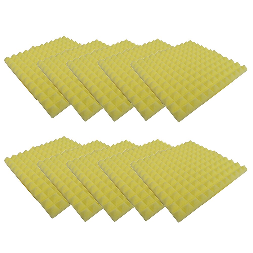 10pcs 30 x 30 x 2.5cm sound insulation foam recording studio / / KTV sound absorption processing board H99F: Yellow