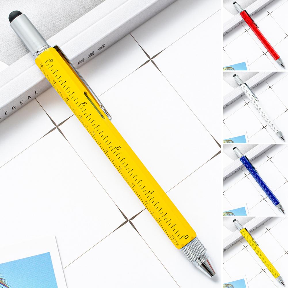 Multitool Stift 6 In 1 Tragbare Metall Tragen Beständig Tech Tool Stift Skala Kapazitiven Stift Metall Kugelschreiber für Büro