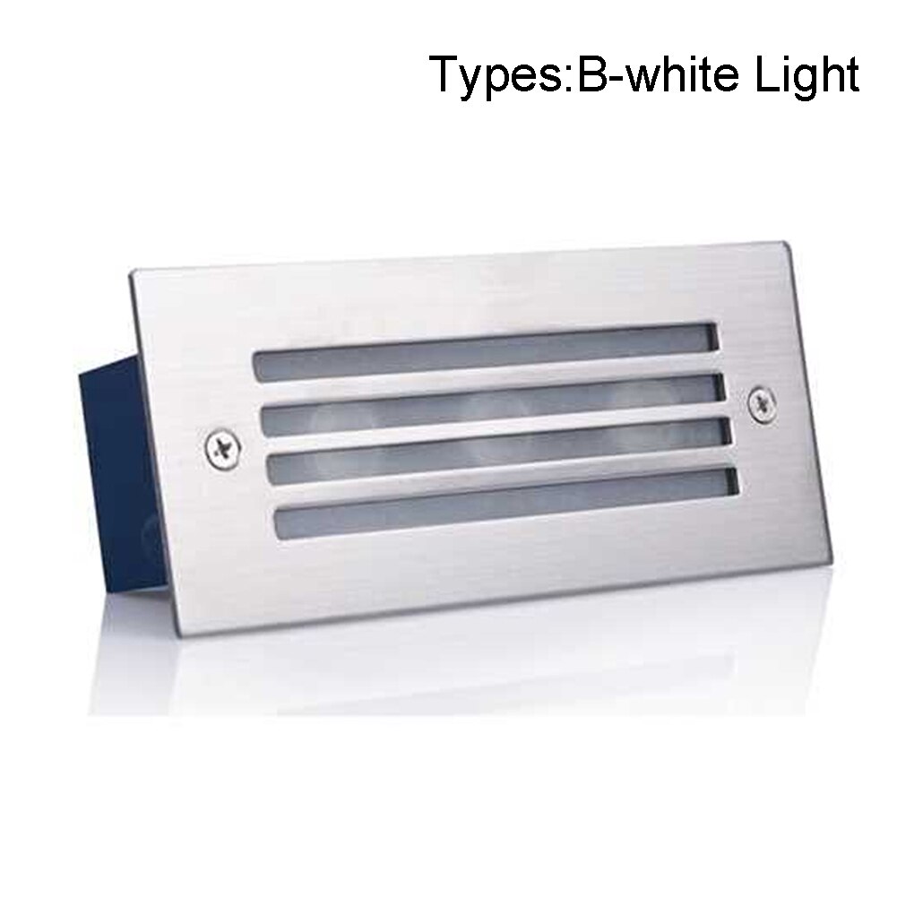 Led Ondergrondse Licht Rvs Mat Professionele Stap Outdoor Embedded Type Vierkante Baksteen Vorm Installeren Tuin: B to white Light