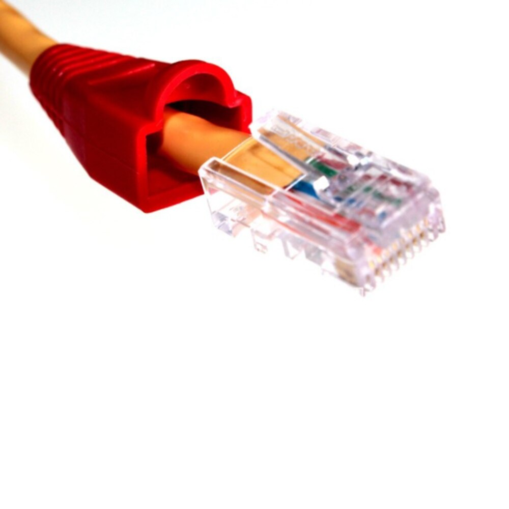 Multi-color Crystal Head Sheath Ethernet Cable Protective Case Network Plug Socket Boot Cap RJ45 Rubber Sleeve