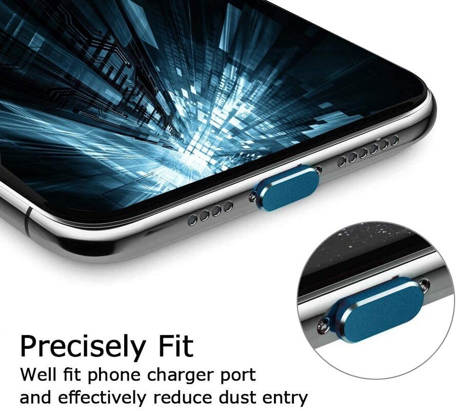 Portable mini metal charger port stopper phone dust plug for apple iphone series mobile phone accessories dustproof cover
