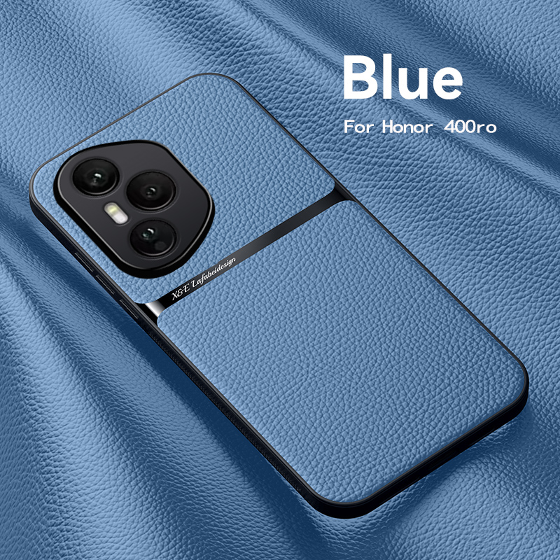 Luxury leather case for honor 400 pro 5g , magnetic car mount phone cover for honor 400 5g 400 case: Black