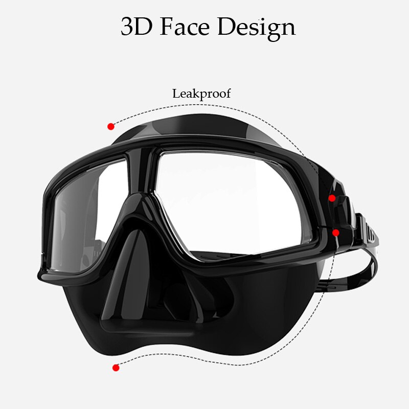 WHALE Adult Scuba Diving Glasses Mask Silicone Diving Goggle Mask Underwater Scuba Diving Men Women Big Frame Swim Glasses