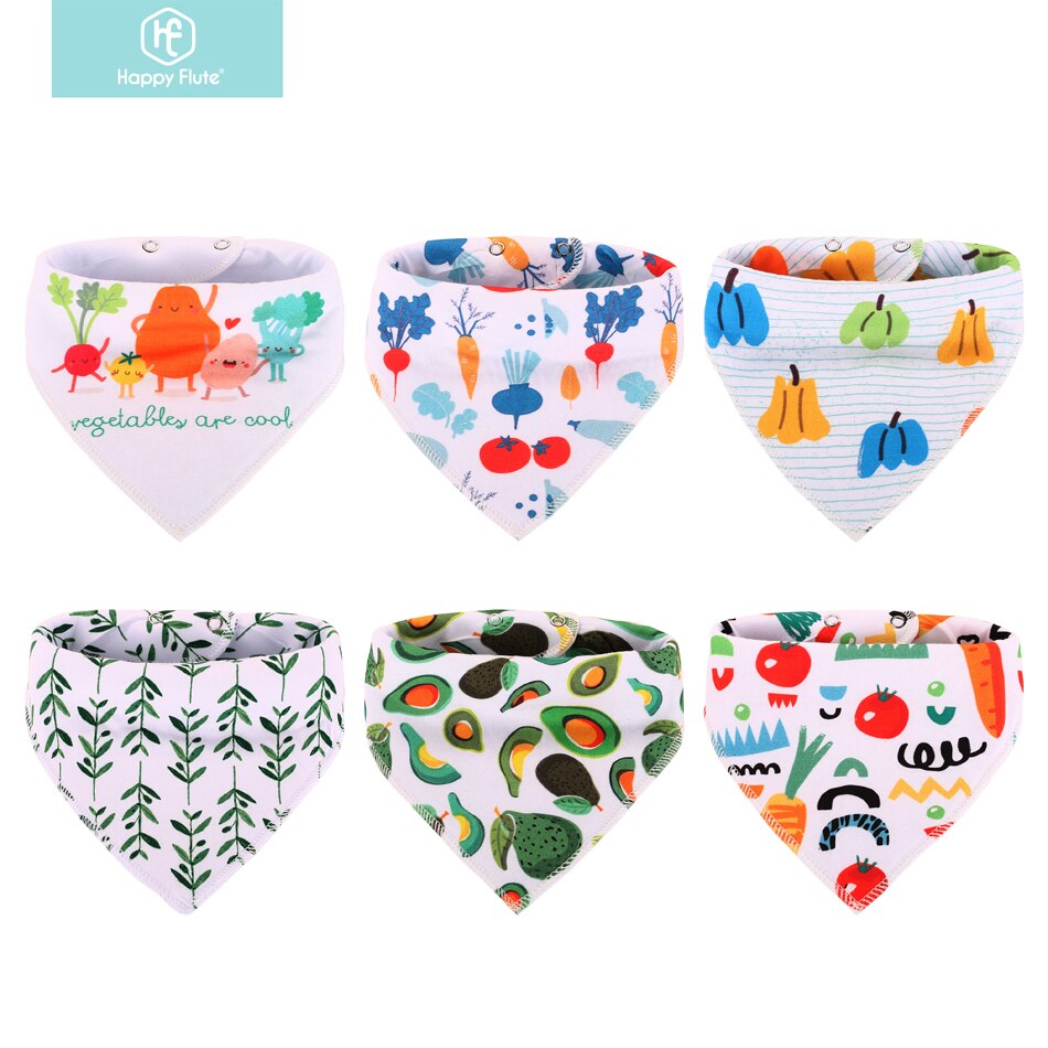 Gelukkig Fluit 4 Pcs Slabbers Dubbele Lagen Katoenen Baby Peuter Voeden Bandana Slabbetjes Speeksel Handdoek Driehoek Hoofd sjaal: sjy09