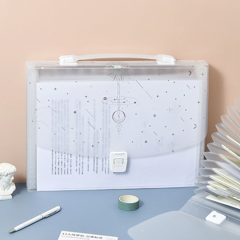 A4 Multi Layer High Capacity File Folder Transparent Portable Folder Organizer Storage Bag Catalog Simple Archive Folder