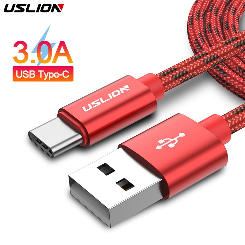 Cabo usb uslion tipo c, carregamento rápido para samsung galaxy s10 s9 s8 plus xiaomi dispositivos mi 5S redmi k20 pro