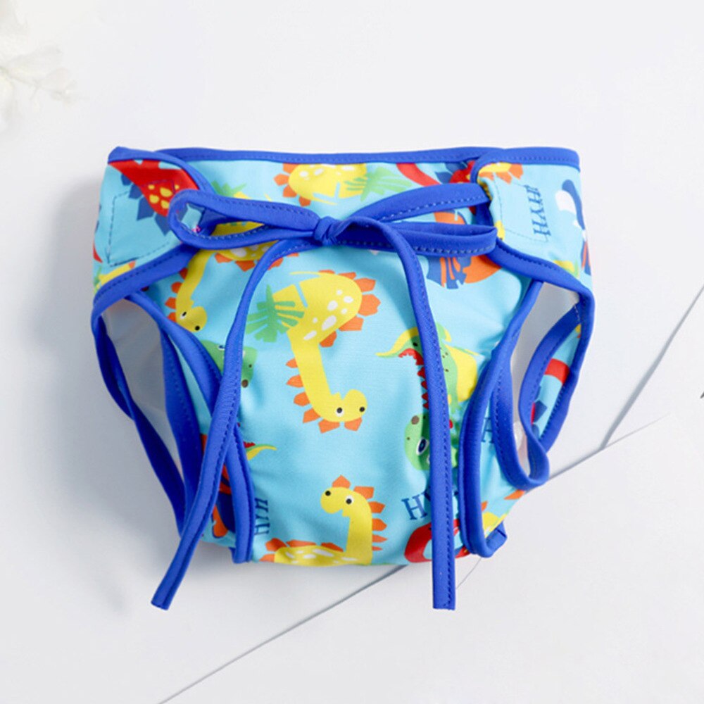 1pc Baby Swimming Trunks Baby Anti-side Leakage Kids Boys Stretch Beach Swimsuit Swim Trunks(Lake Blue Pattern)
