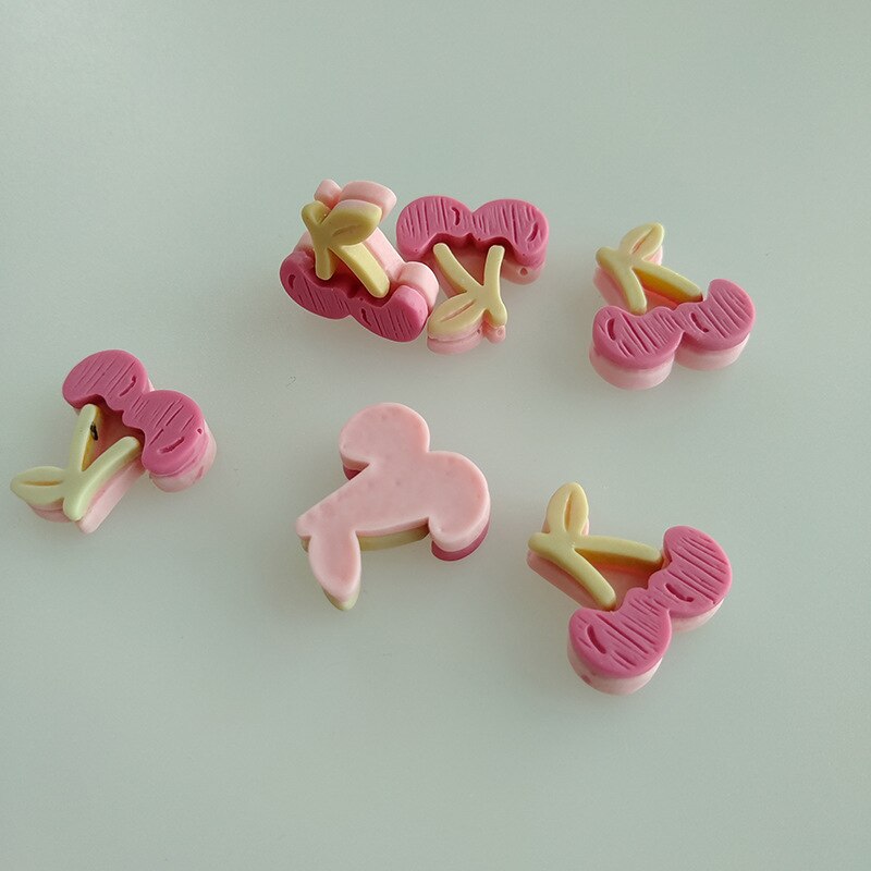 10pcs 19x17mm pink cherry Pattern DIY Crafts Scrapbook DIY For Home Decor Natural Resin Ornaments Accessories Embellishment