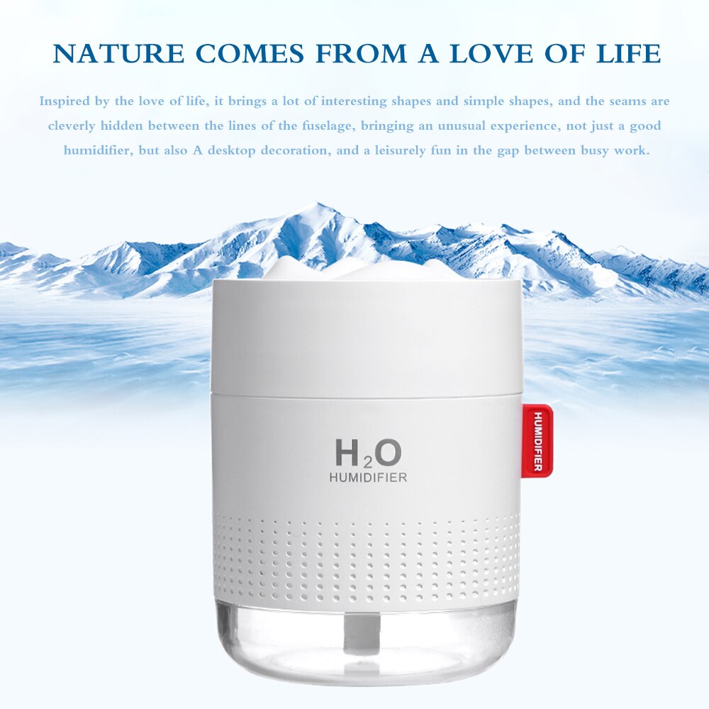 500ml ultralyds luftfugter mini luftfugter husholdningsforstøver diffuser usb desktop indendørs luftrenser 500ml sikkerhed