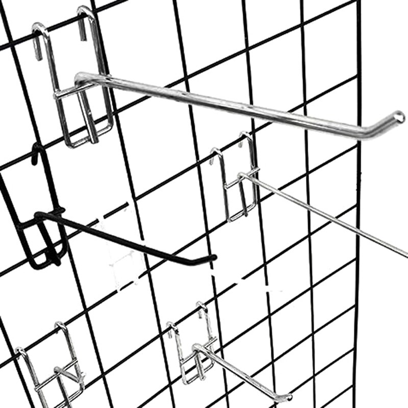 5pcs Workshop Hook Arm Wall Mesh Display Hooks Storage Racks Retail Shop Peg Goods Shelf Metal Panel Hang Fits Perforated