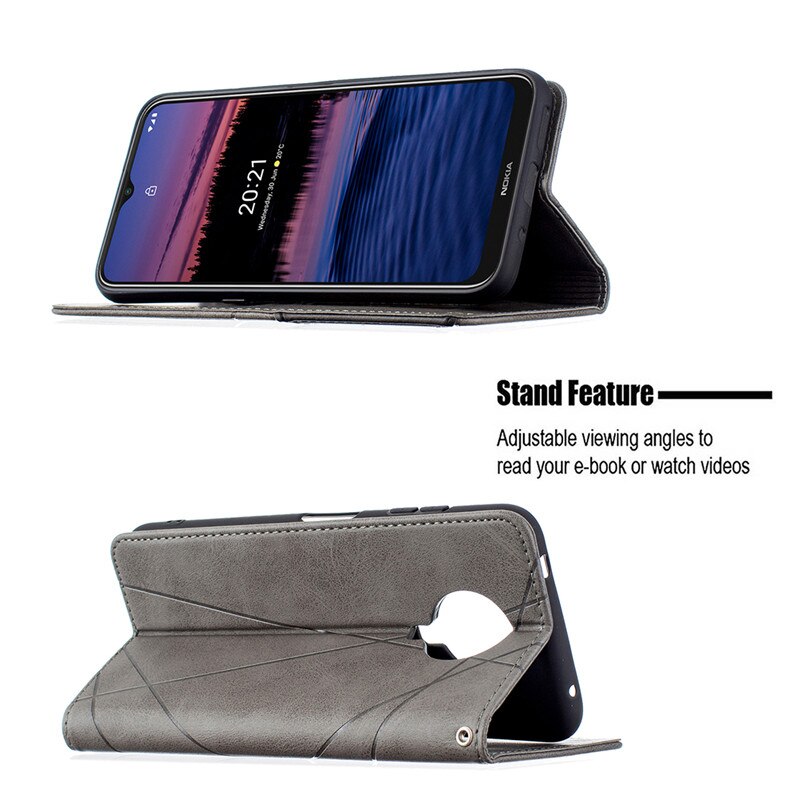 Capa flip magnética de couro para nokia, capa para celulares nokia 20 nokiag20 com porta-cartões