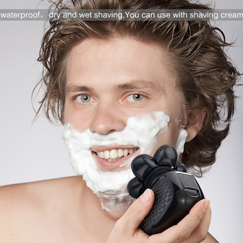 6-blade grooming kit wet dry electric shaver beard trimmer for men electric razor rechargeable bald shaving machine li battery