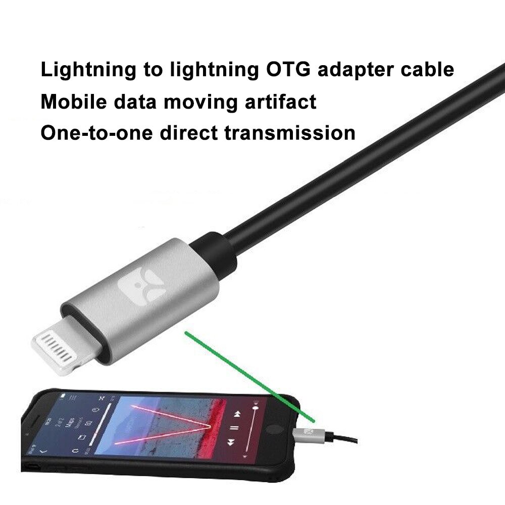 Lightning to Lightning OTG IOS Adapter Cable Line For iPhone iPad Photo Video WECHAT Chat Record Data Migration Cable