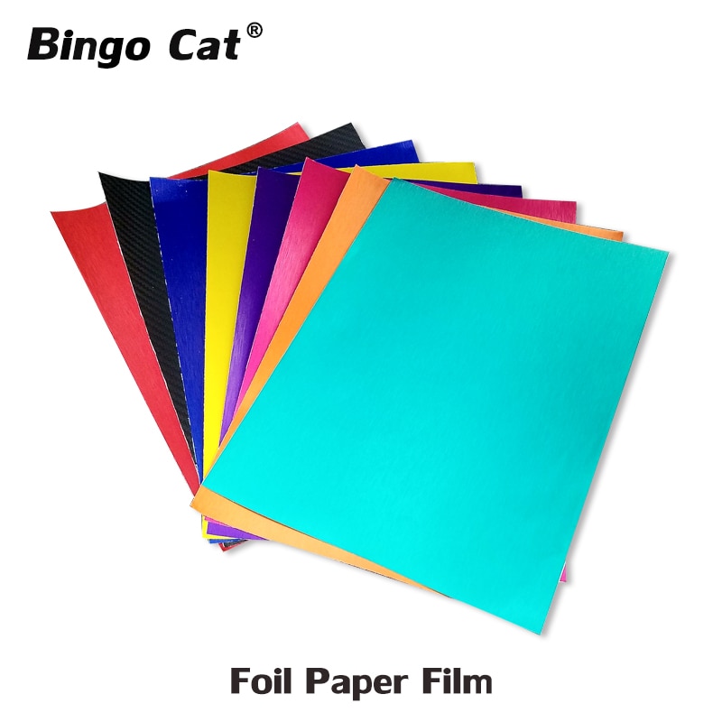 10pcs/lot A4 Colored Aluminum Foil Paper Film For Mobile Phone Tablet Back Cover Vacuum Envelope Machine Laminator Gold Red etc.