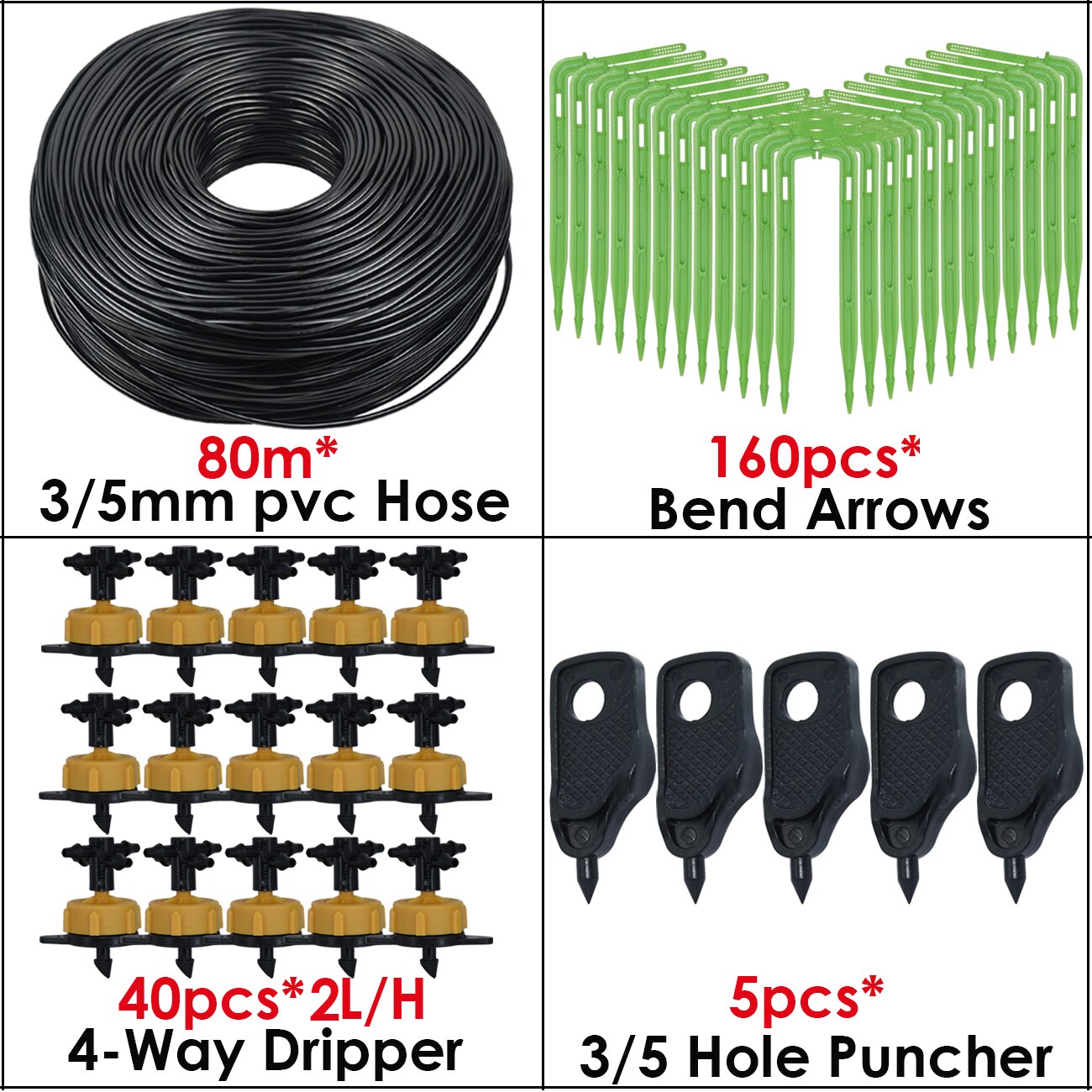 KESLA 10-100M 2L 4L 8L/H Garden Micro Drip Irrigation 1/8'' Hose Emitter Watering System Kit 3/5mm Arrow Dripper Tool Greenhouse: Pink